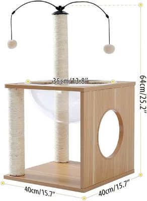 OEM ODM Geaccepteerd Elegant Katten Boom Ruimte Capsule met Drijvend Nest en Hangende Ballen
