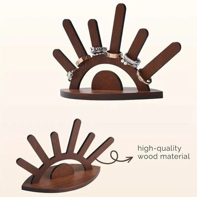 Houten ringhouder stand creatieve sieraden display voor sieraden cadeaupakket inbegrepen