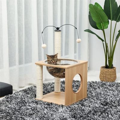 OEM ODM Geaccepteerd Elegant Katten Boom Ruimte Capsule met Drijvend Nest en Hangende Ballen