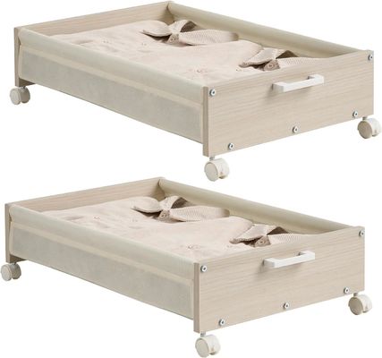 Slaapplaten onder bed opbergen Schutterijen met zware houten containers en logo aanvaardbaar