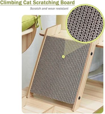 Meerdere verdiepingen kattenwoning met Sisal krabbelpalen en duurzame houten constructie