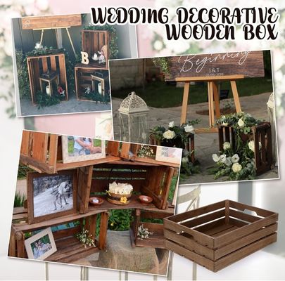 Party Display Pine houten nesting opslag kratten met handvat aangepast logo Acceptabel