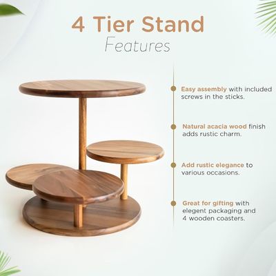 4 Tier Houten Cupcake Toren Stand houdt 50 Cupcakes voor feest bruiloft verjaardag dessert