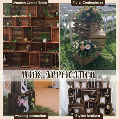 Party Display Pine houten nesting opslag kratten met handvat aangepast logo Acceptabel