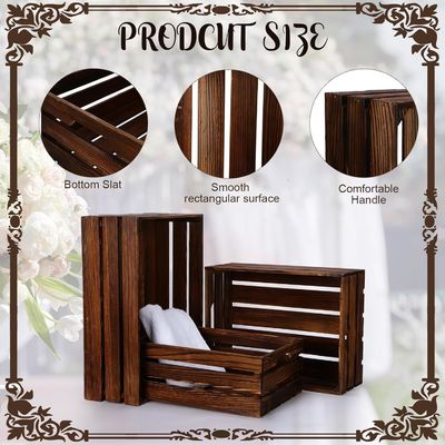 Party Display Pine houten nesting opslag kratten met handvat aangepast logo Acceptabel