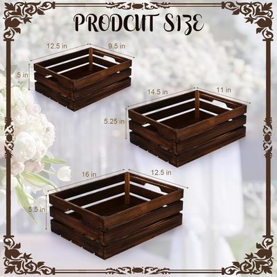 Party Display Pine houten nesting opslag kratten met handvat aangepast logo Acceptabel