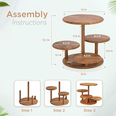 4 Tier Houten Cupcake Toren Stand houdt 50 Cupcakes voor feest bruiloft verjaardag dessert