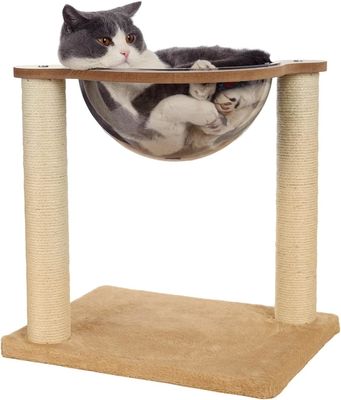 Moderne kattenboom met hangmat Natuurlijke Sisal touw voor binnenkatten en kittens Houten kattenmeubelen