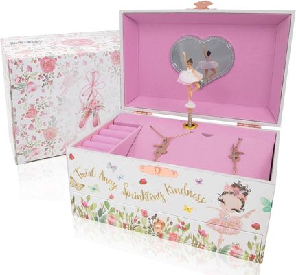 Muziekdoos Ballerina Houten Juwelen Doos Voor Kinderen En Jongens Gift Hand Cranked Toy Box