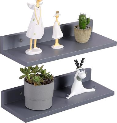 Decoratief wandenplank Set van 2 dennenhout Drijvende planken Wand gemonteerd voor woonkamer