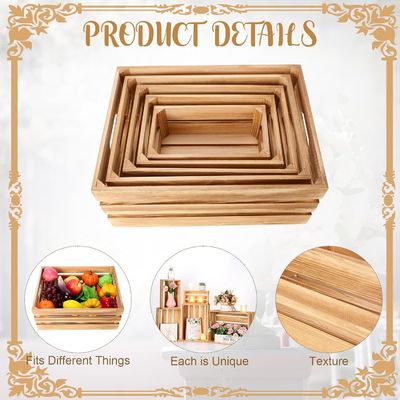 5 stuks decoratieve nesthouten kratten voor opslag en tentoonstelling