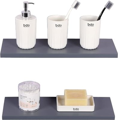 Decoratief wandenplank Set van 2 dennenhout Drijvende planken Wand gemonteerd voor woonkamer