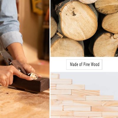 Decoratief wandenplank Set van 2 dennenhout Drijvende planken Wand gemonteerd voor woonkamer