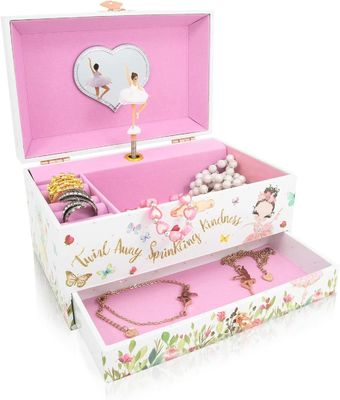 Muziekdoos Ballerina Houten Juwelen Doos Voor Kinderen En Jongens Gift Hand Cranked Toy Box