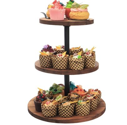 Houten cupcake stand bedienende dienblad voor boerderij bruiloft verjaardag theefeesten 202407