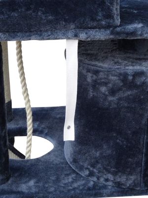 Woonkamermeubilair Donkergrijz 4 platforms 64 inch Kattenboom met 2 bedden Play House
