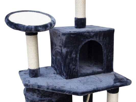 Woonkamermeubilair Donkergrijz 4 platforms 64 inch Kattenboom met 2 bedden Play House