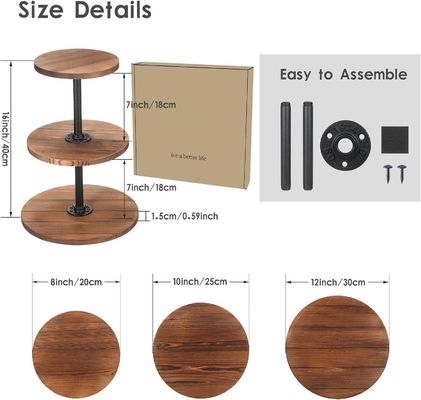 Houten cupcake stand bedienende dienblad voor boerderij bruiloft verjaardag theefeesten 202407
