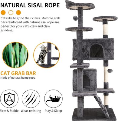 70&quot; Tall Cat Tower Climber Ladder Playhouse met houten materiaal en gepersonaliseerd logo