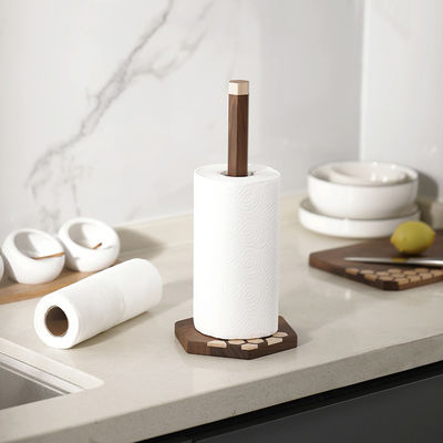Gepersonaliseerd logo Acceptabel gelakt houten toiletpapier houder voor badkamer