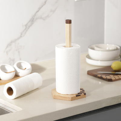 Gepersonaliseerd logo Acceptabel gelakt houten toiletpapier houder voor badkamer