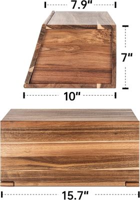 Houten brooddoos All-in-One-Piece Organisator Voor Keuken Assemblage Natuurlijke Vintage Brood Voedselopslag Bin Container
