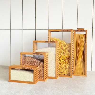 Functioneel ontworpen voedselopslagpot voor rijstpasta in milieuvriendelijke keukenaccessoires