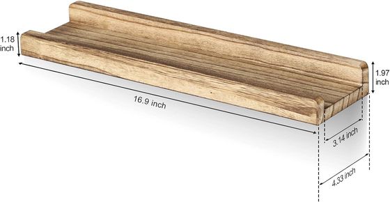 16.9 inch Set van 3 Bruine Houten Schappevenster Verstelbare Rustieke Wandplanken Voor kantoor