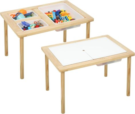 Houten sensorische tafel met 3 bakken voor peuters Stand Classificatie Niet-vouwbare rek