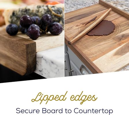 Multifunktioneel houten brood snijplank met lip- en lasergraafdruk