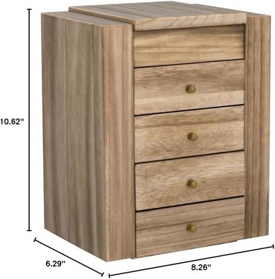 Grote houten organisator doos met spiegel Houten juwelen doos