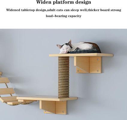 Persoonlijke grootte Wand gemonteerd kattenbed Houten katten plank plank voor klimmen in woonkamer