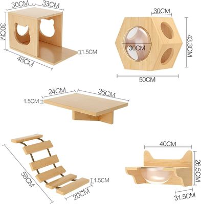 Persoonlijke grootte Wand gemonteerd kattenbed Houten katten plank plank voor klimmen in woonkamer