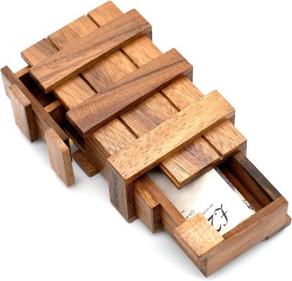 Dubbele Magic Box Brain Teaser Custom Solid Wood Box met verborgen compartimenten