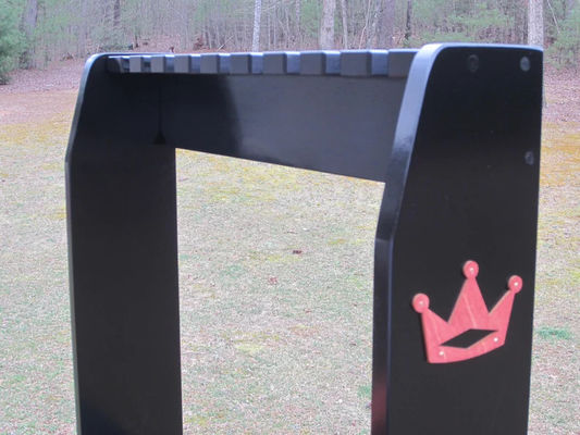 Zwarte afwerking houten vloer of muur rek ideaal voor zeldzame Scotty Cameron golfclubs display