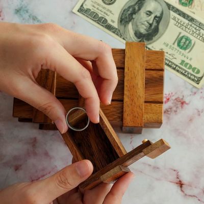 Dubbele Magic Box Brain Teaser Custom Solid Wood Box met verborgen compartimenten