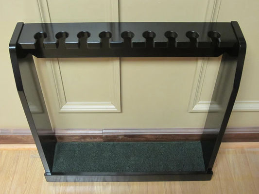 Zwarte afwerking houten vloer of muur rek ideaal voor zeldzame Scotty Cameron golfclubs display