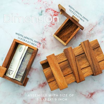 Dubbele Magic Box Brain Teaser Custom Solid Wood Box met verborgen compartimenten