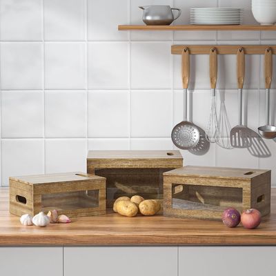 Houd uw keuken netjes en netjes met deze Acryl transparante ramen knoflook container