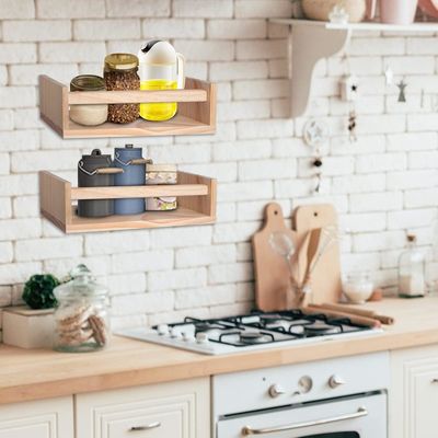 Postverpakking Huisversiering en kleuterplanken Set van 2 Natuurhout Drijvend Wand Boekenplank