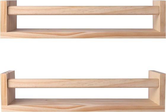 Postverpakking Huisversiering en kleuterplanken Set van 2 Natuurhout Drijvend Wand Boekenplank