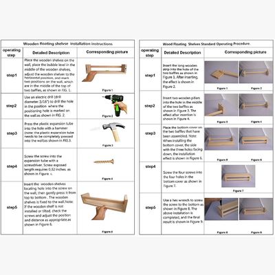 Postverpakking Huisversiering en kleuterplanken Set van 2 Natuurhout Drijvend Wand Boekenplank