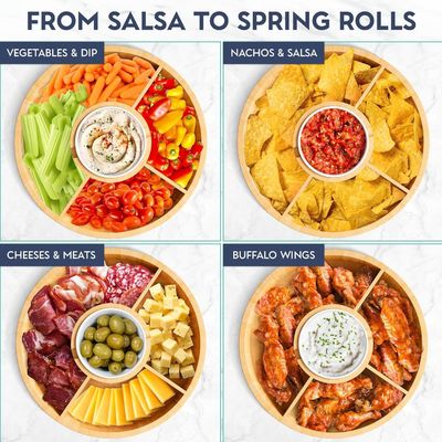 202407 Ronde bamboe serveerbak met keramische schaal Voorbeeld kosteloos of teruggestuurd