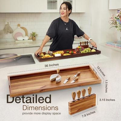 Grote houten serveerplaat Perfect voor het vertonen en serveren van uw favoriete kazen