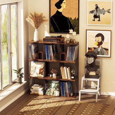 Industriële platenhouder plank Vinyl platenopslag meubilair met moderne ontwerp stijl