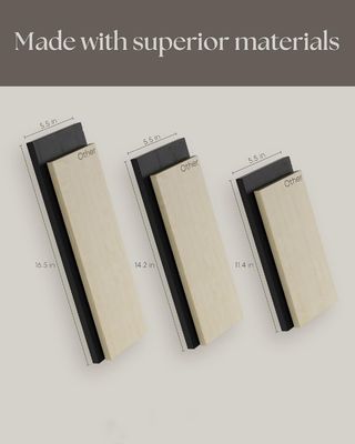 Set van 3 moderne verstelbare zwarte muur gemonteerde rustieke houten drijvende planken voor opslag