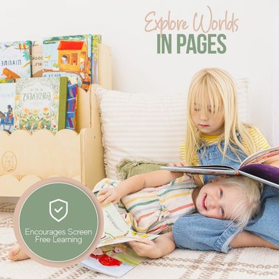 Houten muurplank Decoratie 3-laag Montessori boekenplank voor kinderen op perfecte hoogte