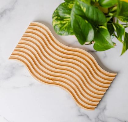 Decoratieve Maple Wood Wavy Board Display Serving Tray voor Modern Custom Boho Style