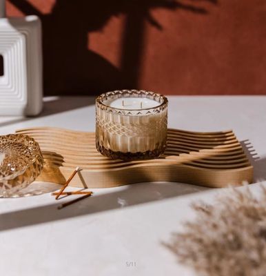 Decoratieve Maple Wood Wavy Board Display Serving Tray voor Modern Custom Boho Style