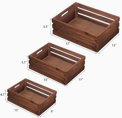 Home Decoratie Custom Set van 3 houten kratten pallets met geschilderde techniek